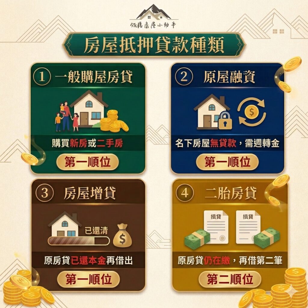 房屋抵押貸款種類