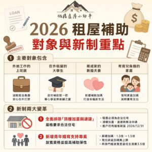 2026 租屋補助對象與新制重點